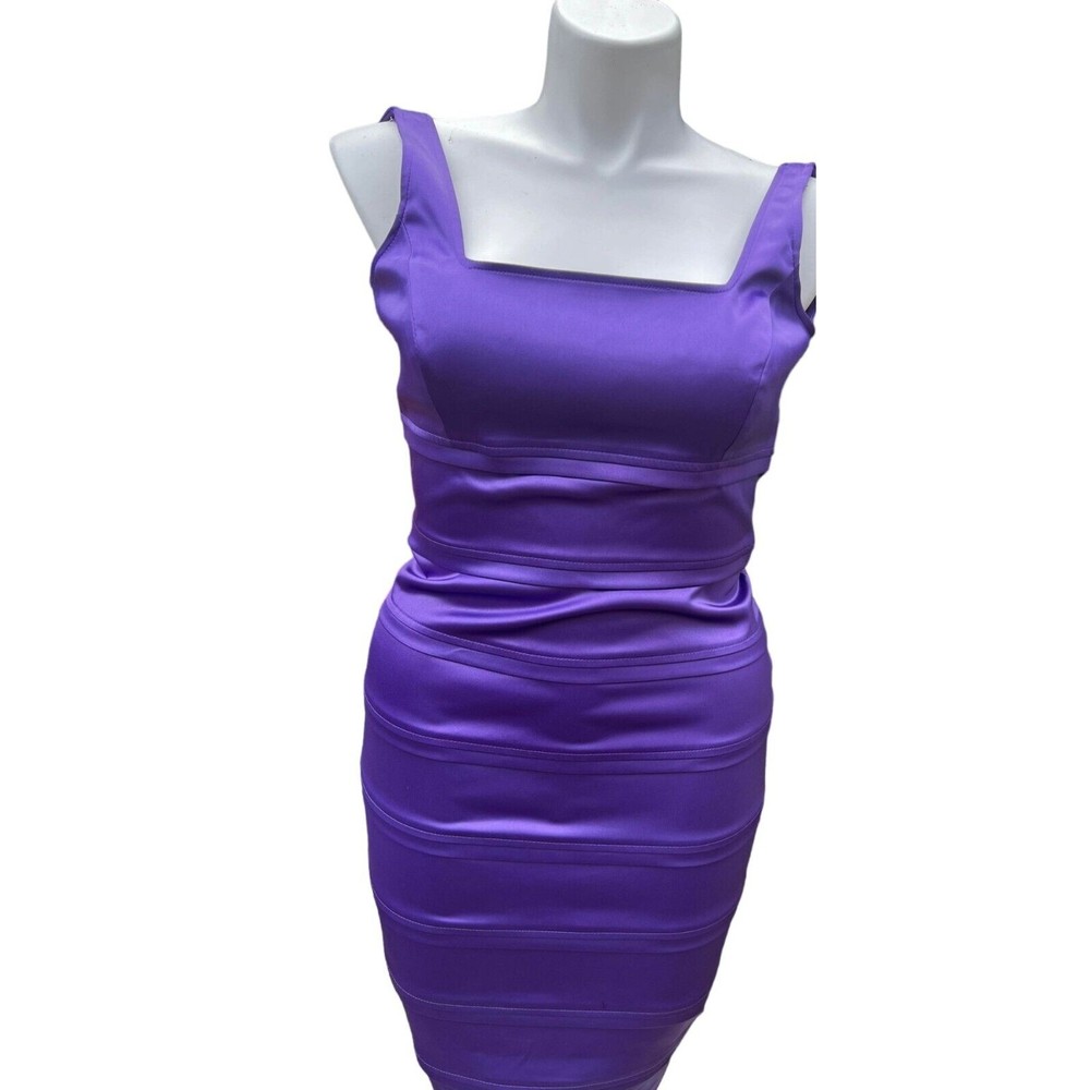 American Living Sz 8 Bodycon Purple Sleeveless Dress Prom Wedding Party New Tags